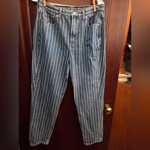Striped American Eagle Mom Jeans- Size 8